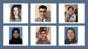 Headshots of the six students who have won scholarships