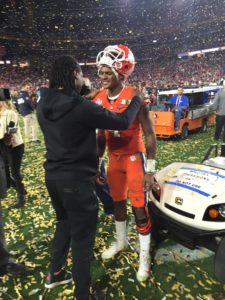 Clemson sophomore quarterback Deshaun Watson on the field after the Tigers’ 45-40 loss to Alabama in the College Football Playoff National Championship on Jan. 11 in Glendale, Arizona. (Photo by Frank Gogola)